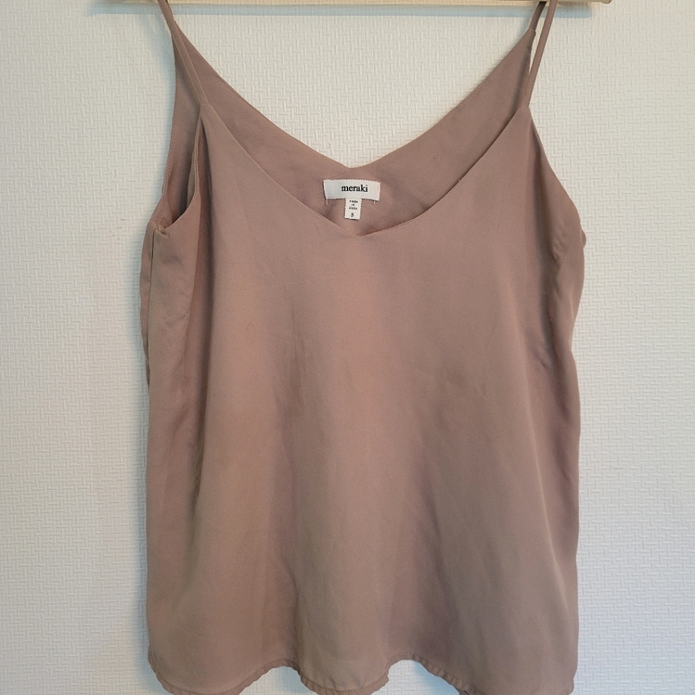 Beige spaghetti strap tank top